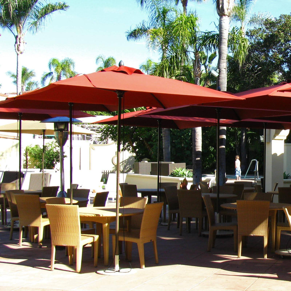 Red Square Patio Umbrella Z2537