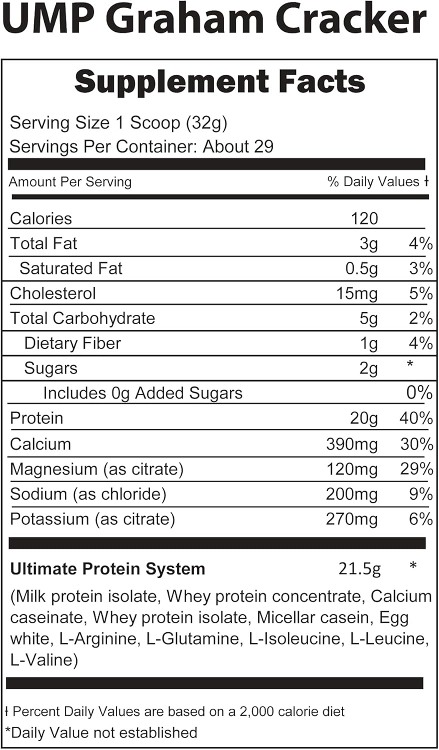 UMP Protein Powder 30 Servings, Graham Cracker, 32.8 oz Pack of 2 B494981