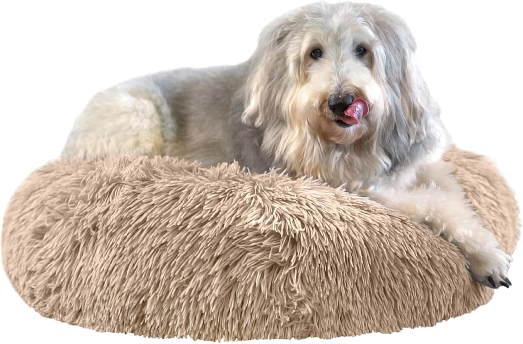 Light Gray Pack of 2 Fluffy Plush Dog Bed K415538