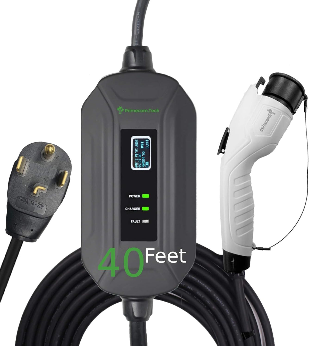 Portable Level 2 Electric Vehicle Charger, 16Amp, 35 Feet K97148