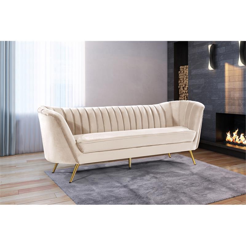 Cream and Gold 3-Piece Accent Chair Loveseat & Sofa Set E6688