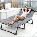 Adjustable 4-Position Folding Reclining Lounge Chair with Mattress D49509