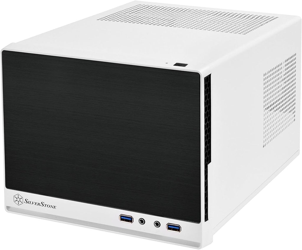 White & Black Mini-ITX Computer Case with Mesh Front Panel U25625