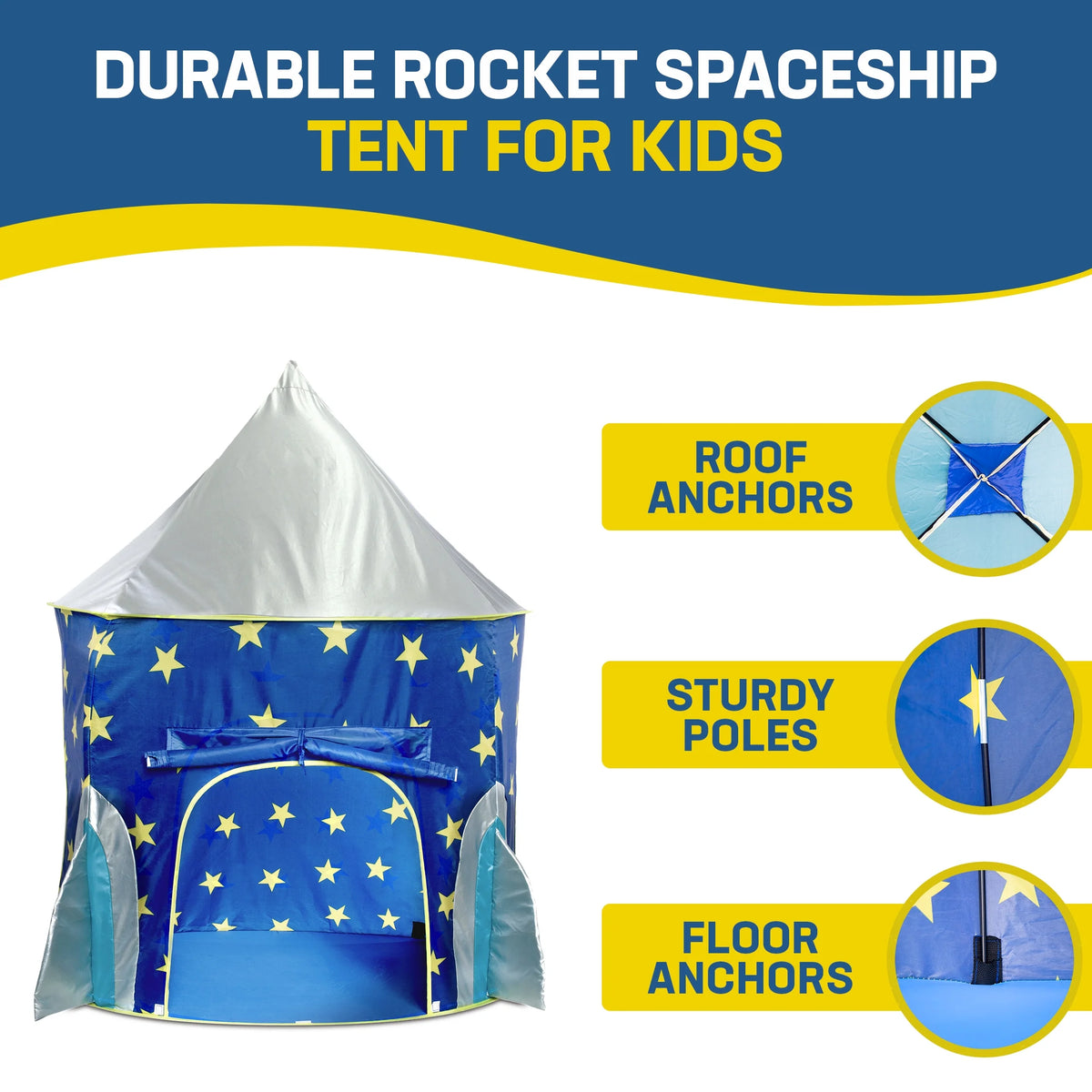 Blue and Gray Polyester Child Play Tent B228