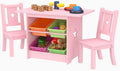Kids Table and Chair Set with 4 Storage Boxes, 2 Chairs O566