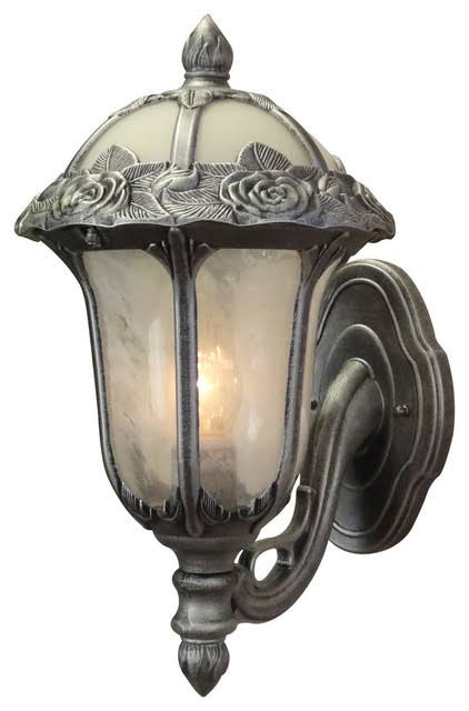 Rose Garden Large Pendent Light with Clear Seedy Glass Swedish Silver S6797