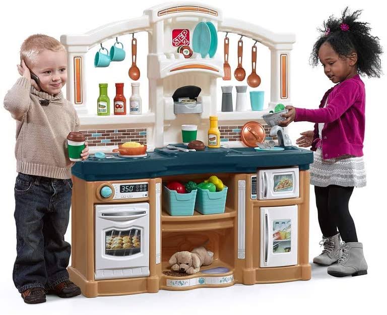 Tan/Blue Kids Play Kitchen R61941