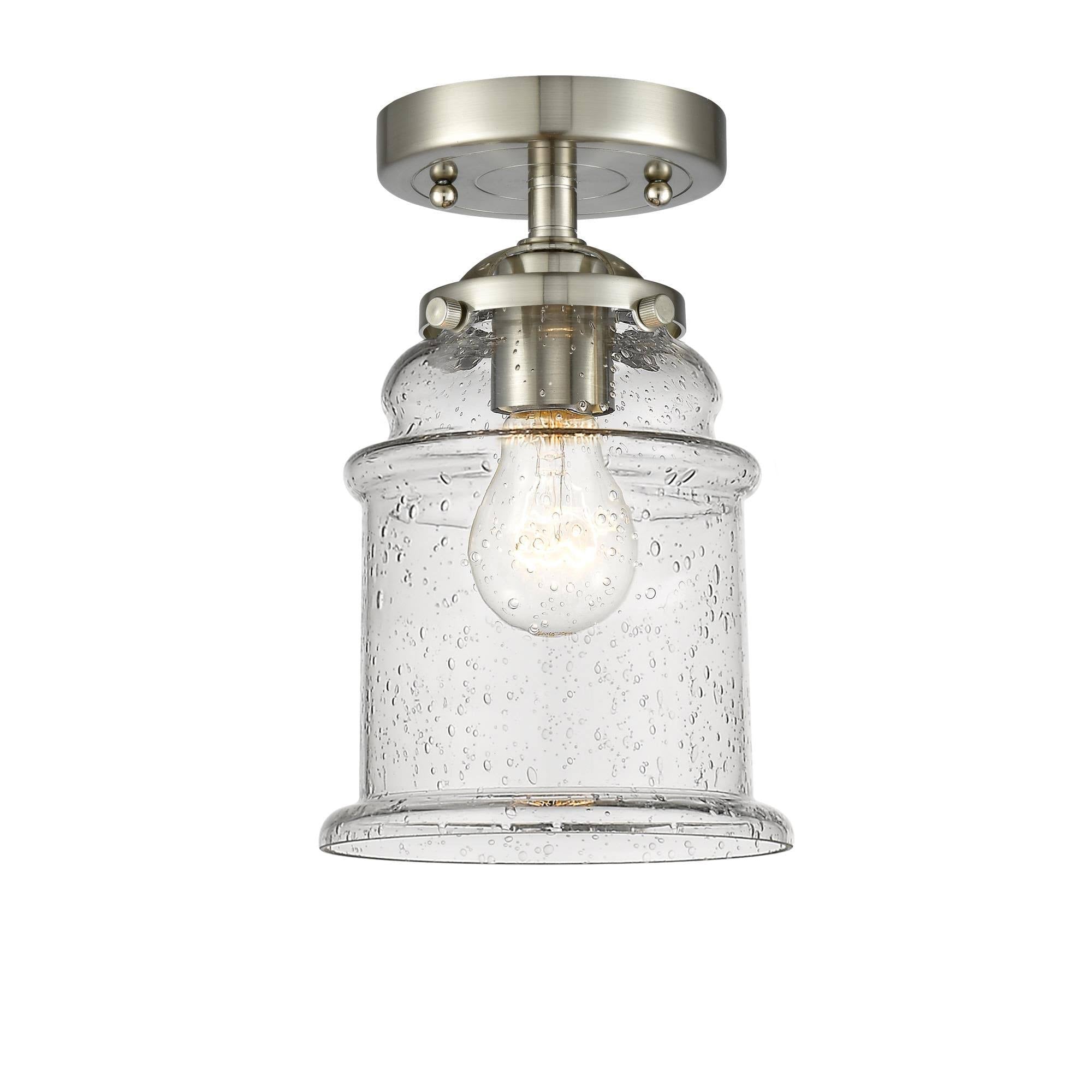 Brushed Satin Nickel 1 Light Semi-Flush Mount T4846