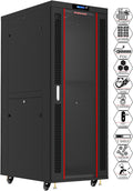42U Locking Server Rack Cabinet Enclosure on Wheels D499