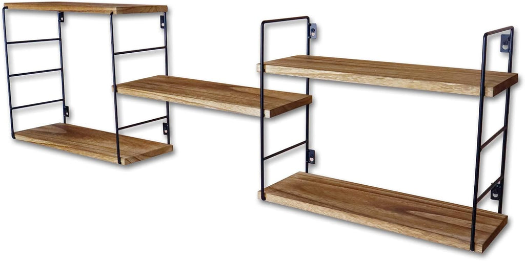 5 Boards Wall-Mounted Wooden Storage Shelves C136608