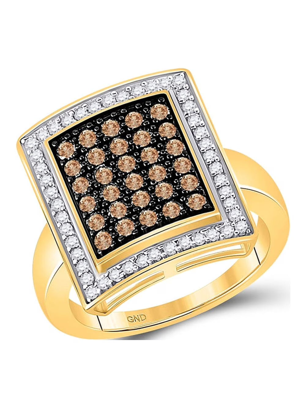 10kt Yellow Gold Brown Diamond Cluster Ring M199455
