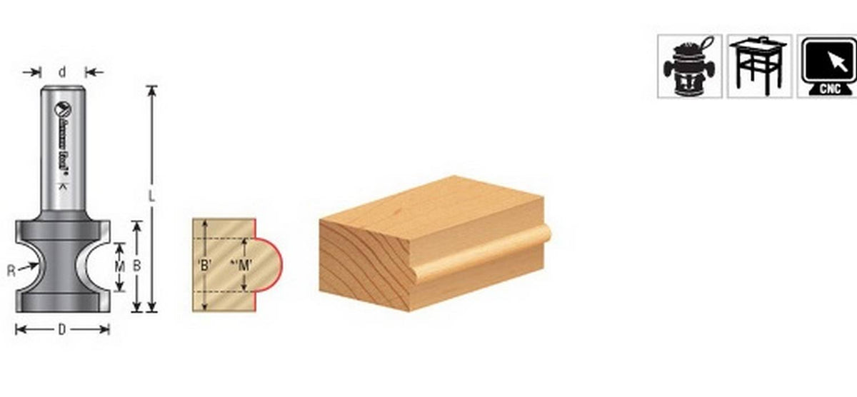 Carbide Tipped Bullnose Router Bit R619