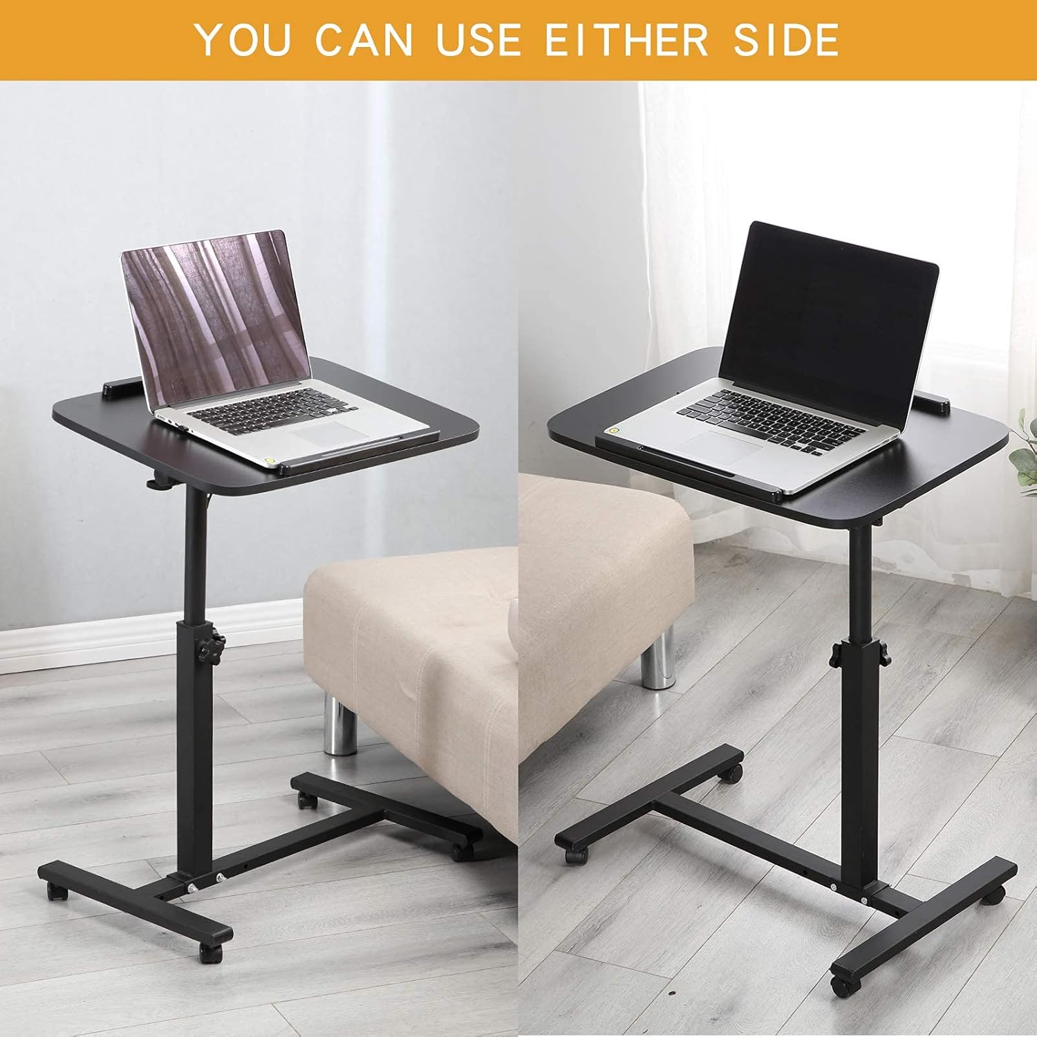 Adjustable Overbed Bedside Table with Wheels M23635