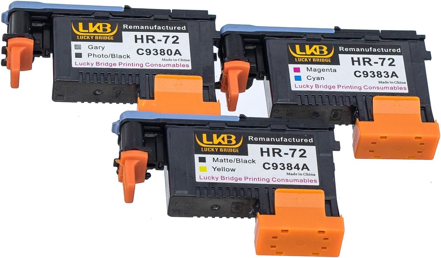 Remanufactured HP72 Printheads Replacement for HP Designjet Printers, 1 Set 3PK, Pack of 2 J437