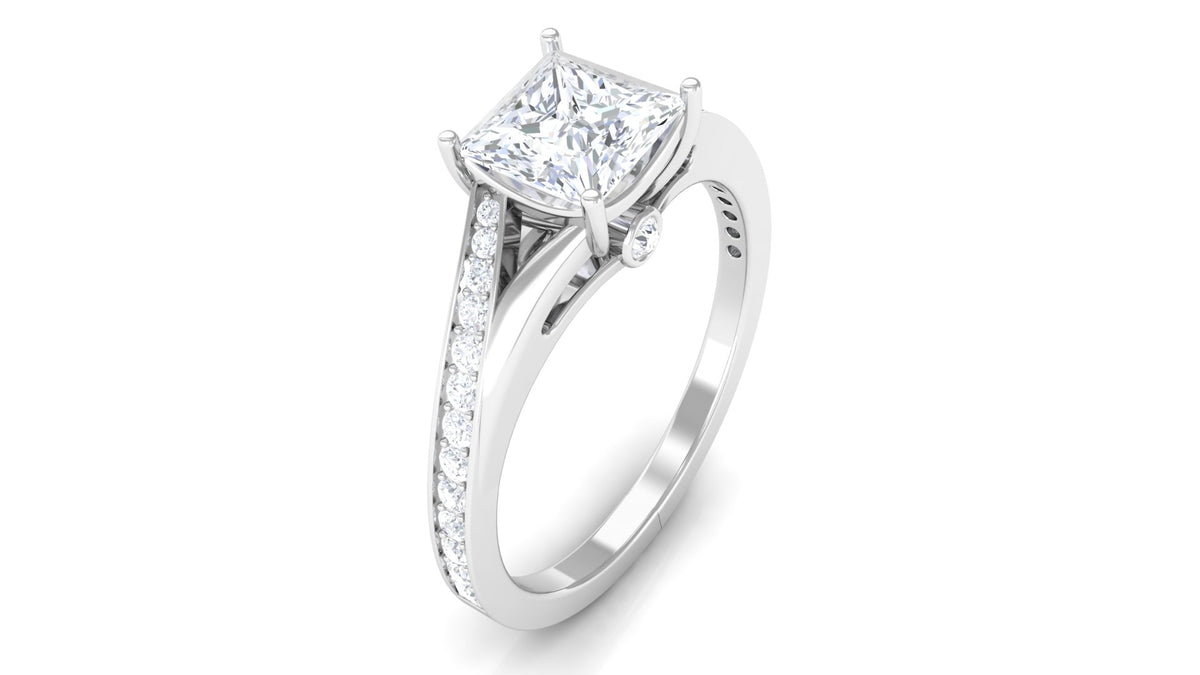Princess Cut Moissanite Solitaire Engagement Ring (1.25 CT) 925 Sterling Silver N93070