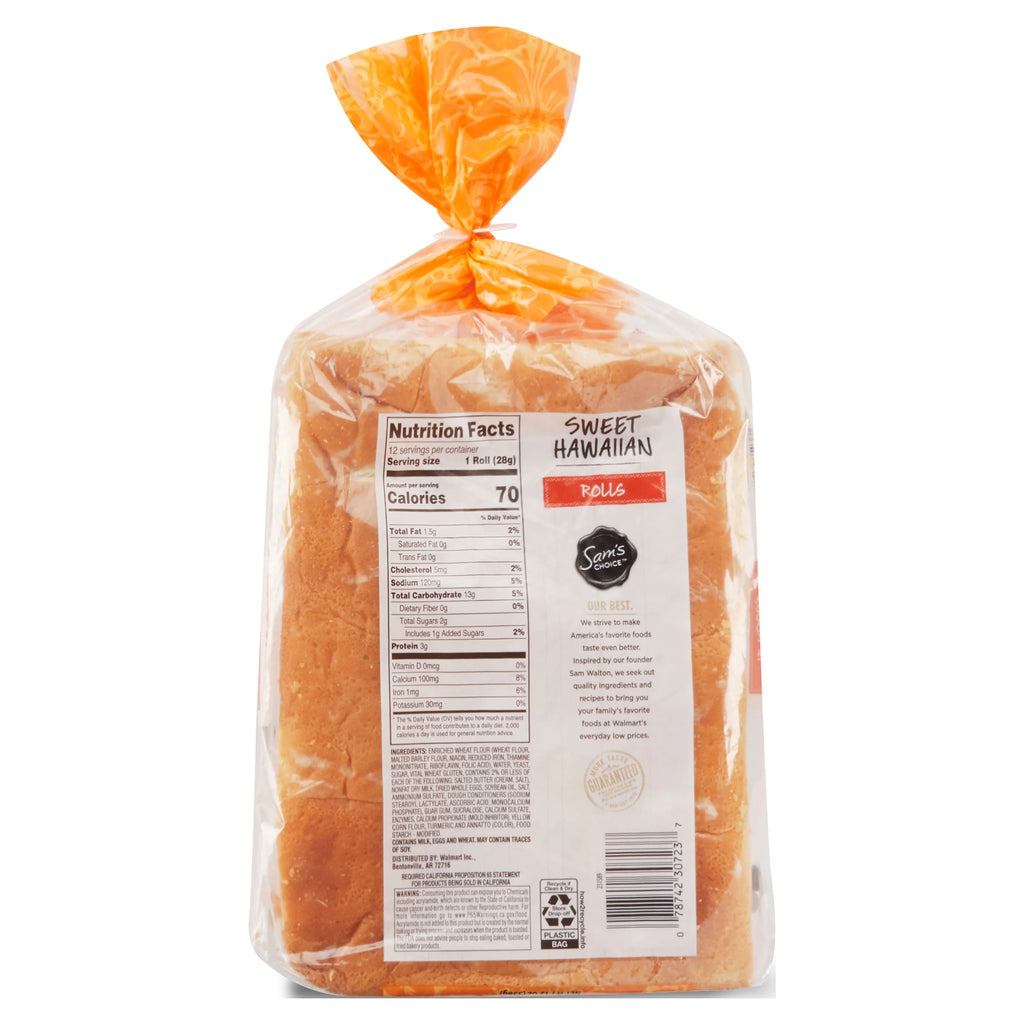 Sweet Hawaiian Rolls, 12 oz, 12 Count Q605202