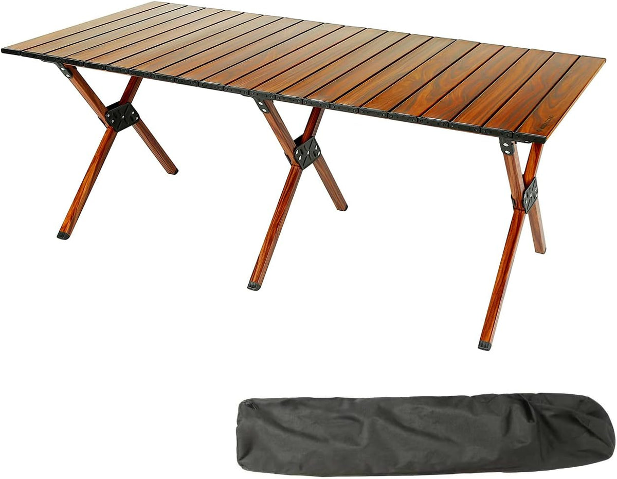 Black Aluminum Folding Camping Table 48x24 in Pack of 2 J1484