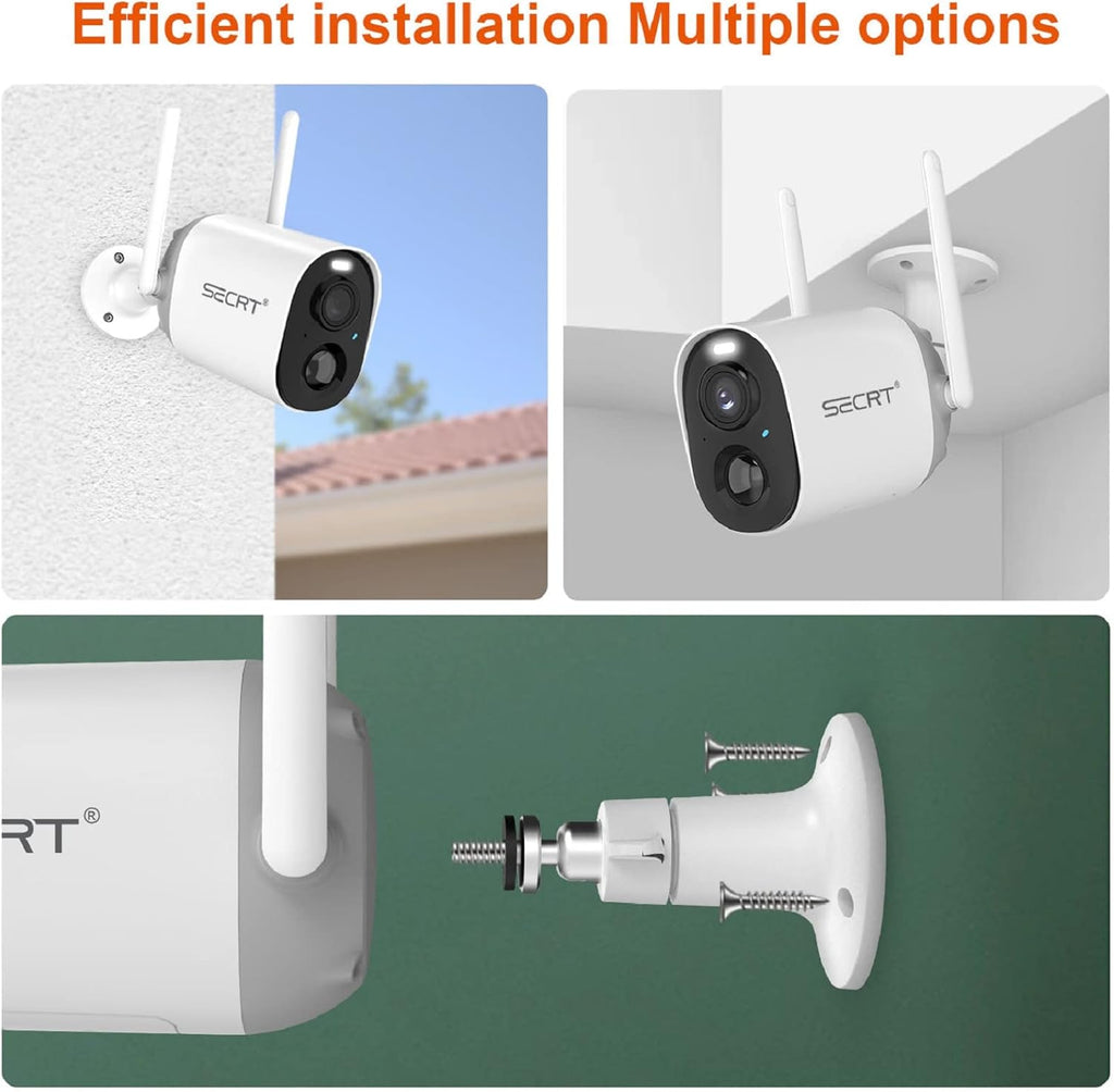 Wireless Outdoor Security Camera, 1080P WiFi, Color Night Vision, Motion Detection, Waterproof W65286