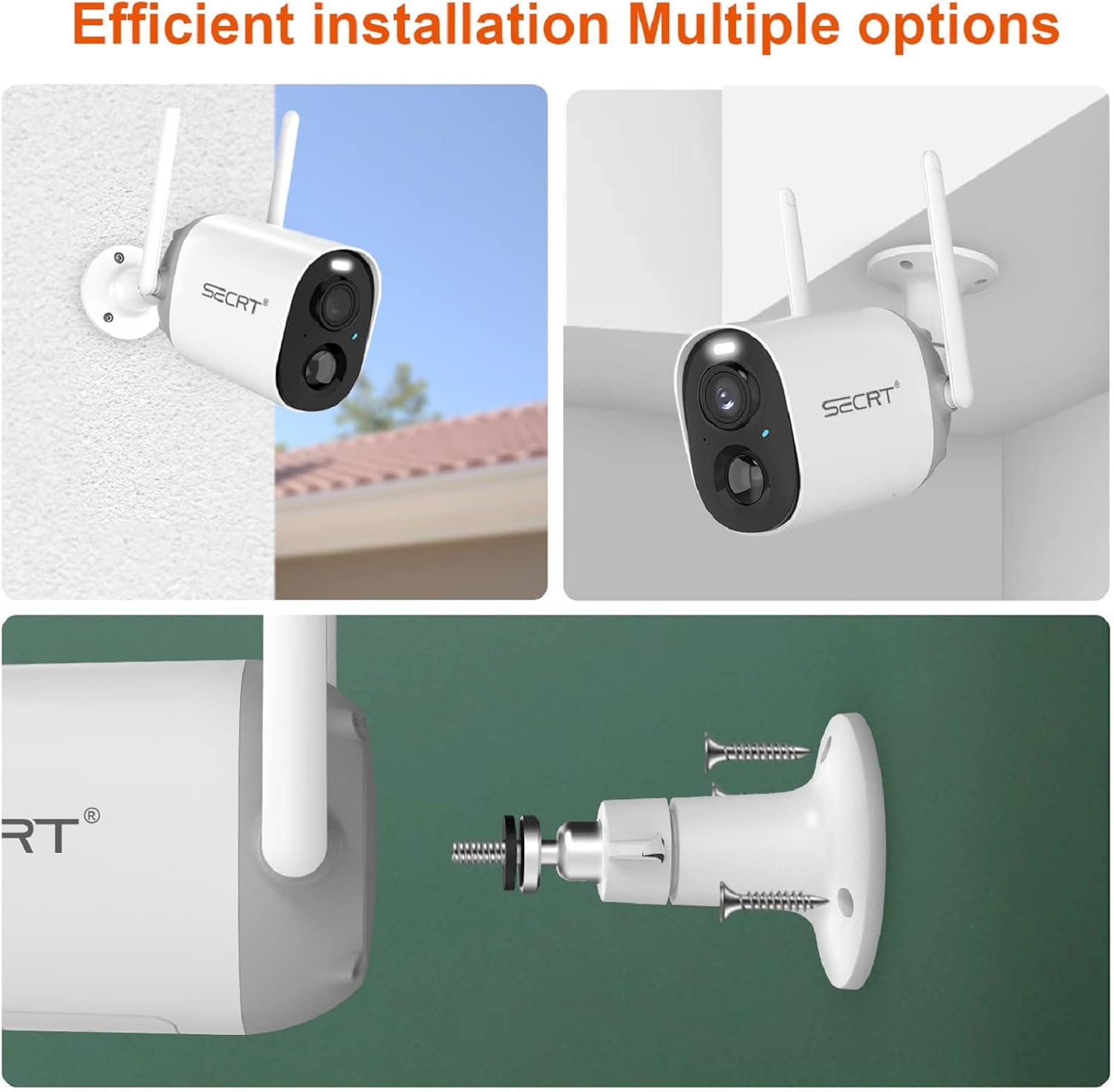 Wireless Outdoor Security Camera, 1080P WiFi, Color Night Vision, Motion Detection, Waterproof W65286