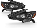 Black Bezel Halogen Headlamps for 2016-2018 Nissan Altima Headlights Driver Passenger Side D686
