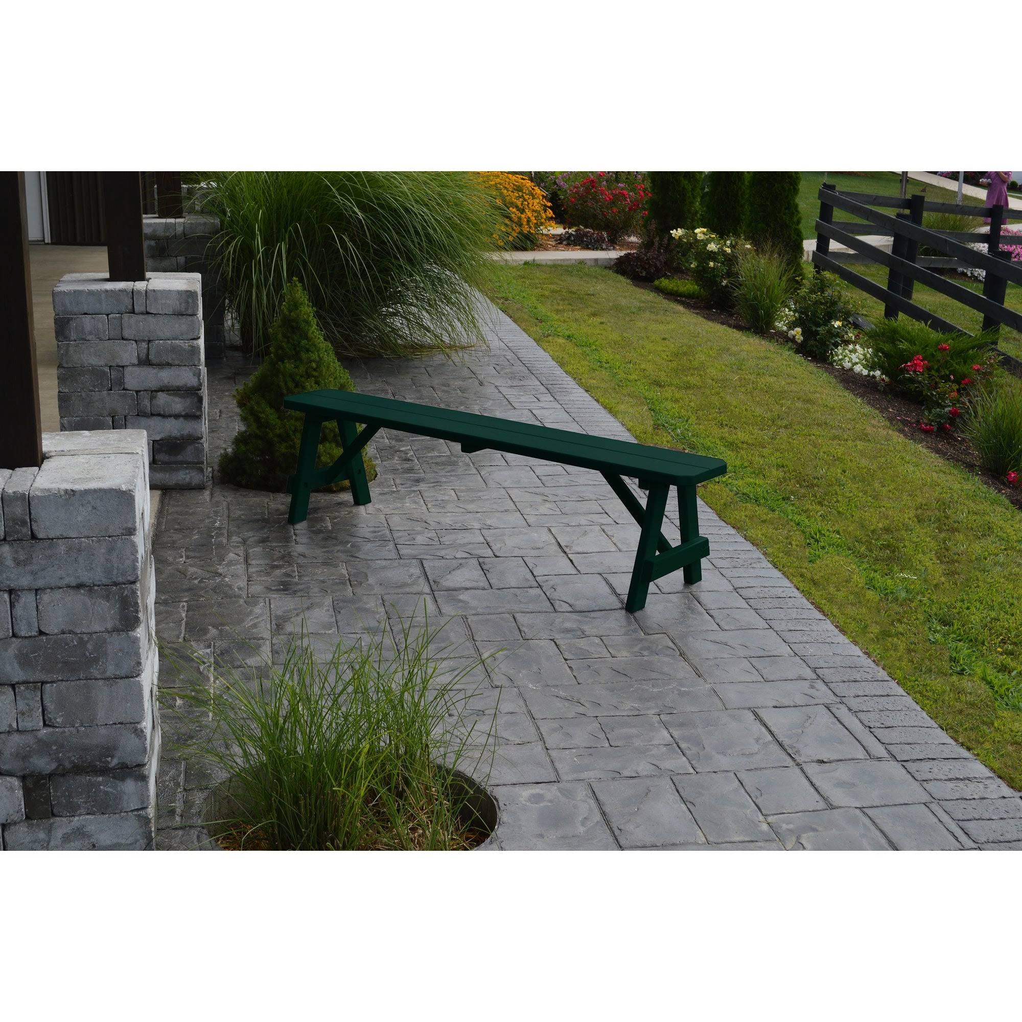 Dark Green Traditional Bench Z8198