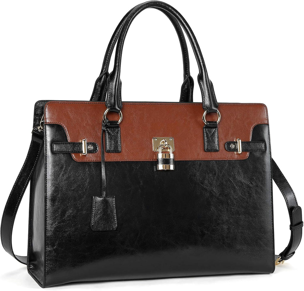 Leather Laptop Handbag 15.6 Inch Work Tote M4415