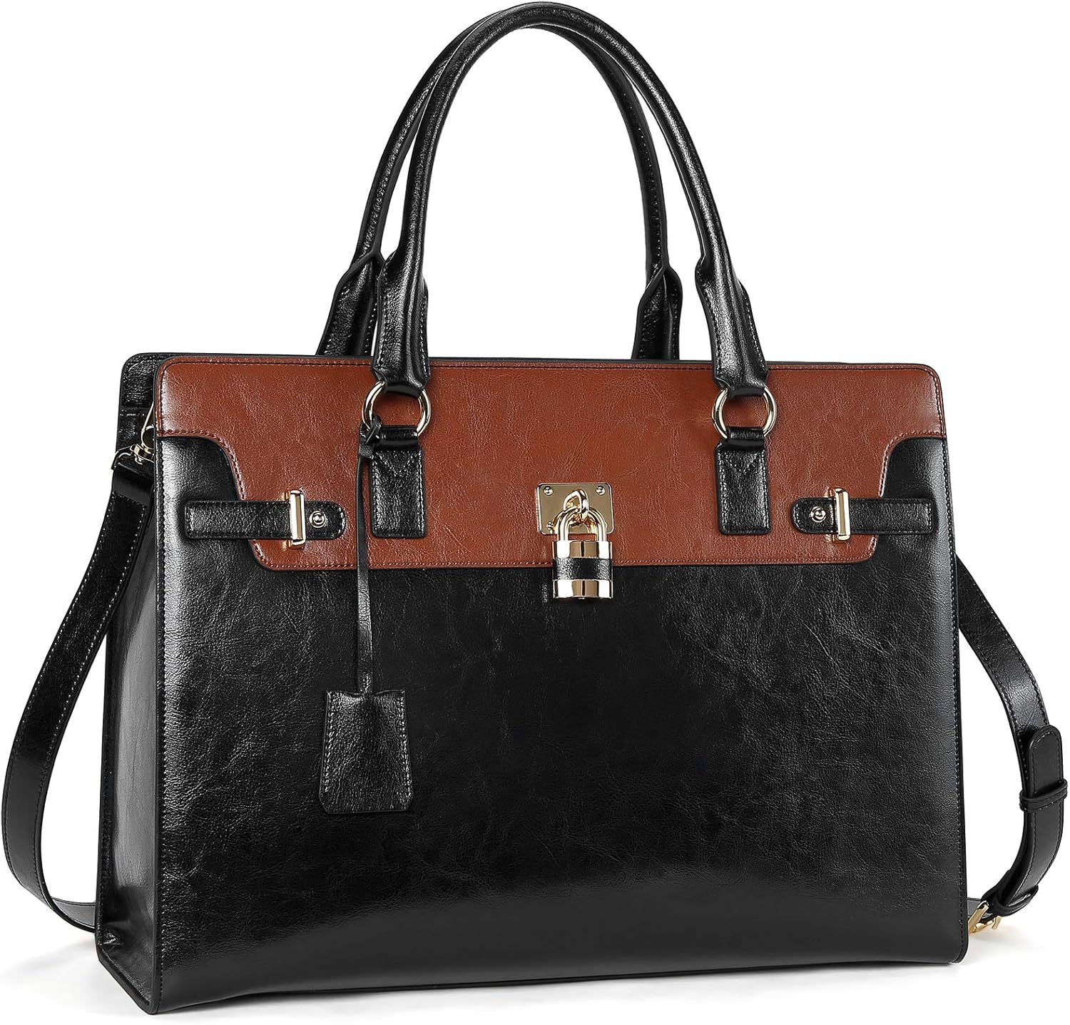 Leather Laptop Handbag 15.6 Inch Work Tote M4415