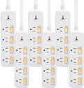 6 ft White Power Strip Surge Protector, 4 Outlets, Pack of 2 L446715