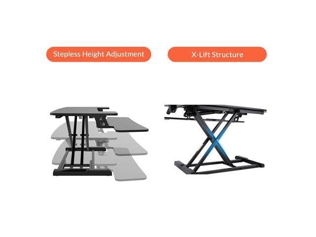 Black Sanding Desk Riser with Keyboard Tray M9711