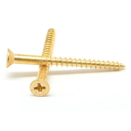 Brass Wood Screw Phillips Flat Head Pk 50 Y870070