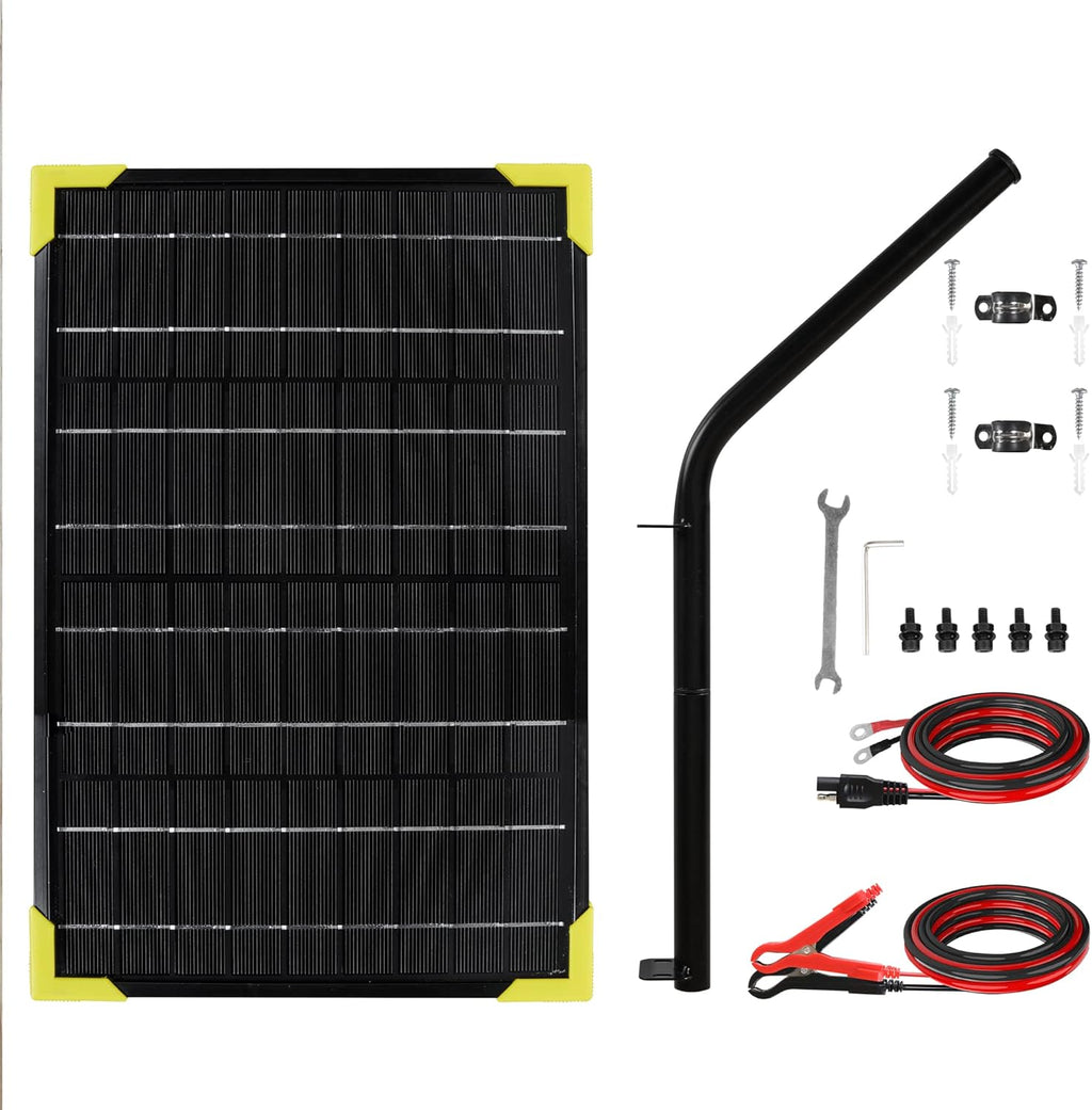 10 Watt 12V Waterproof Solar Battery Trickle Charger with Mount Bracket, Pack of 2 T34508