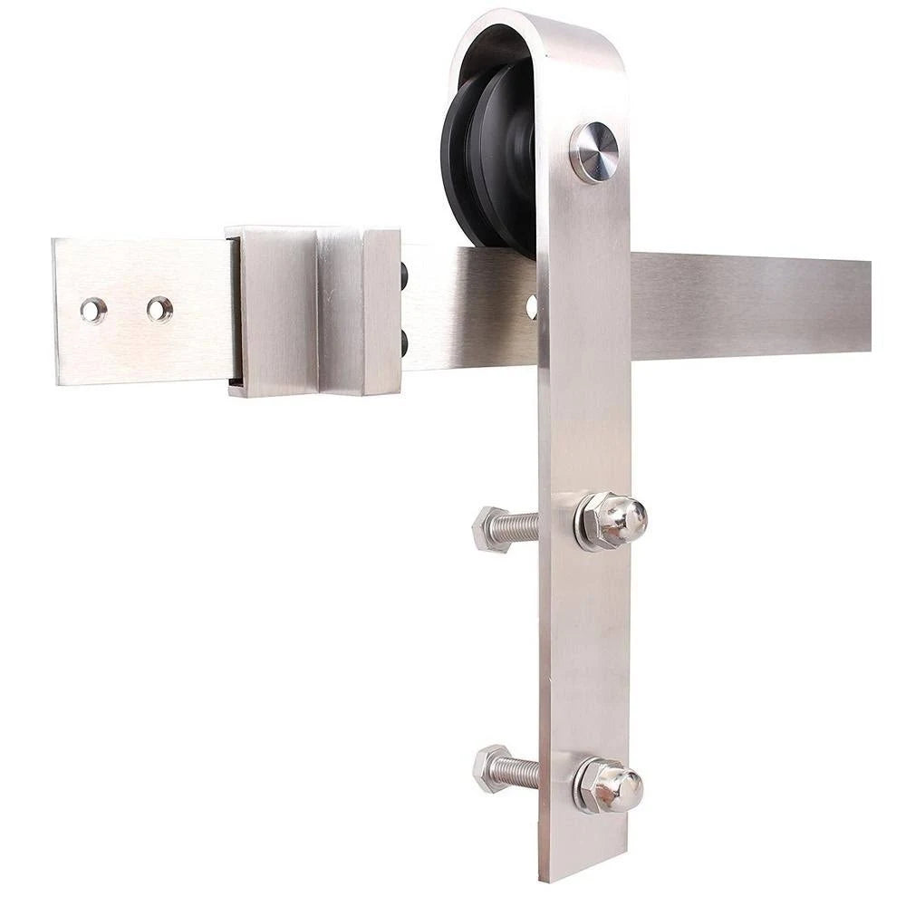 Charcoal Black Stained Wooden Sliding Barn Door with Hardware Kit T14716