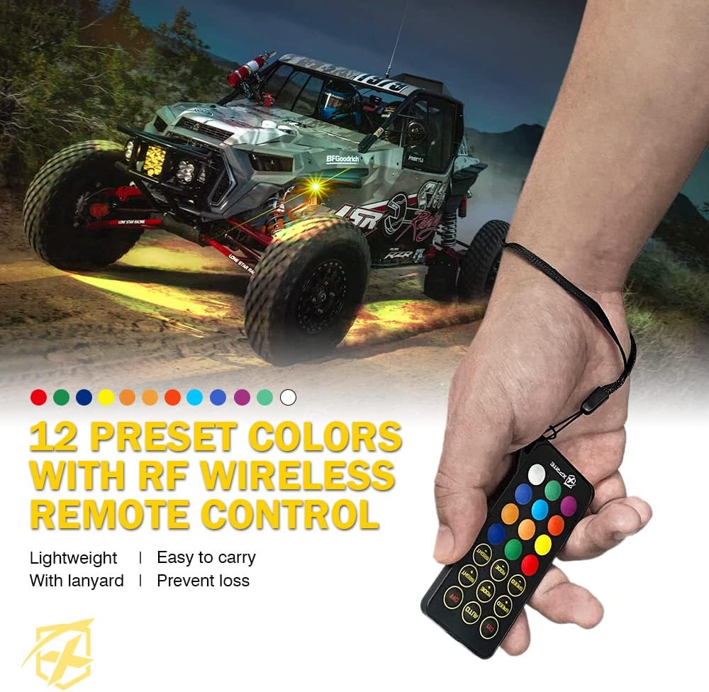 RGBW LED Rock Lights Kit with Bluetooth Controller, 6 Pods C528