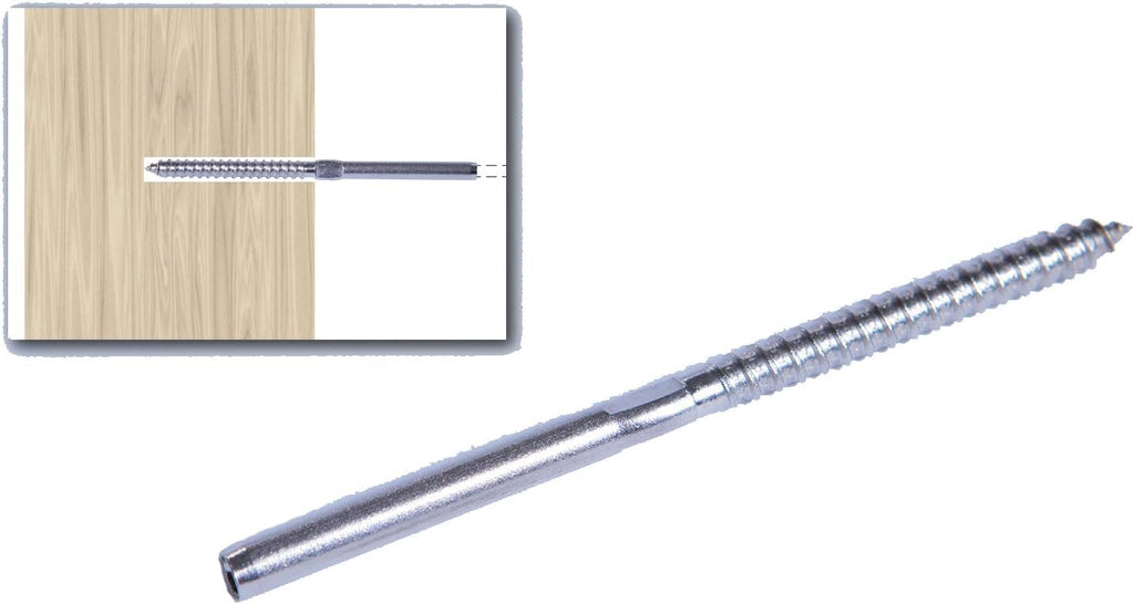 Stainless Steel Hand-Crimp Lag Stud for 1/8 Cable, Lot of 10 O789771