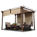 2 Pcs 15.5x4 Ft Canopy Cover Replacement with Valance Tan S682