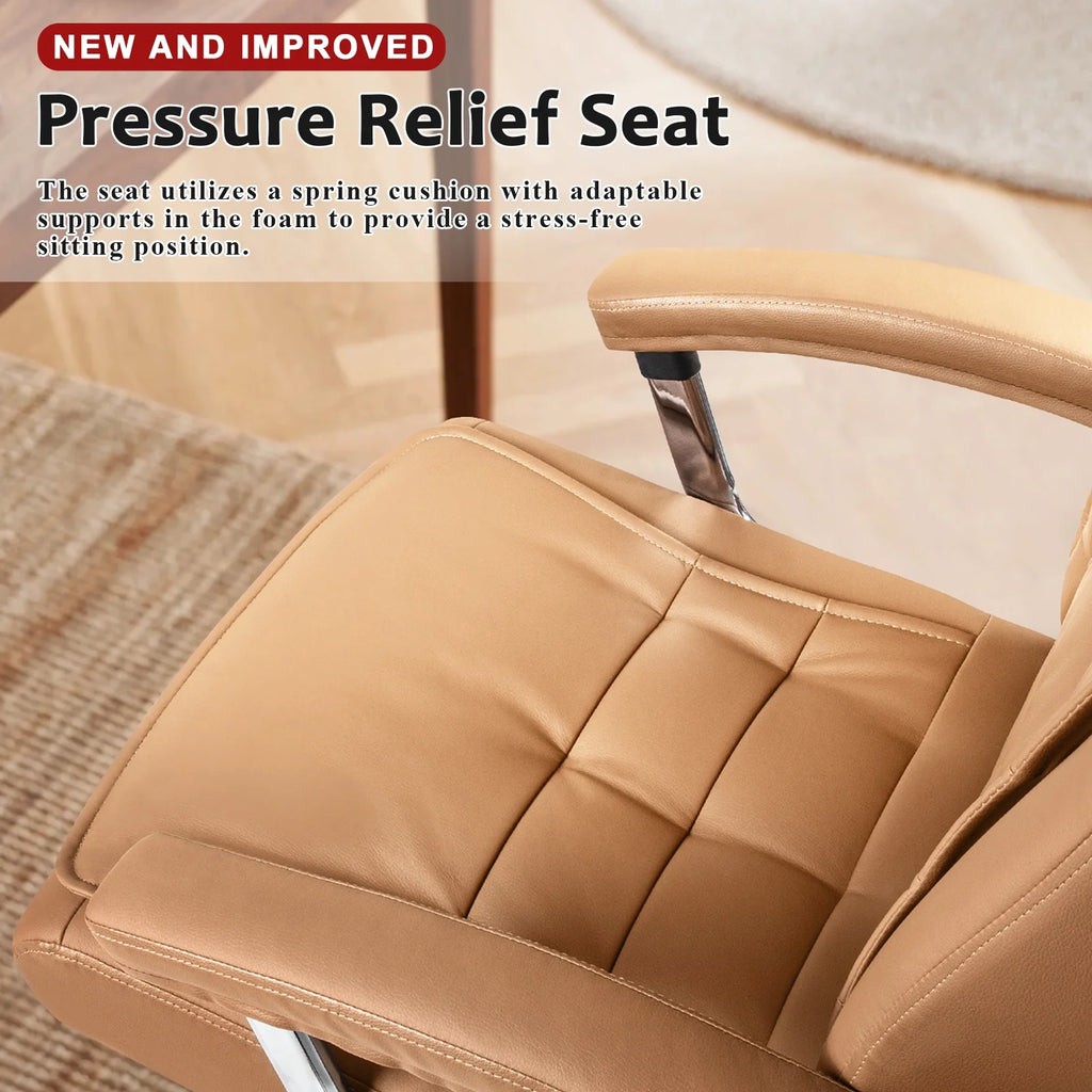 Khaki High Back Office Chair with Padded Armrest P610267