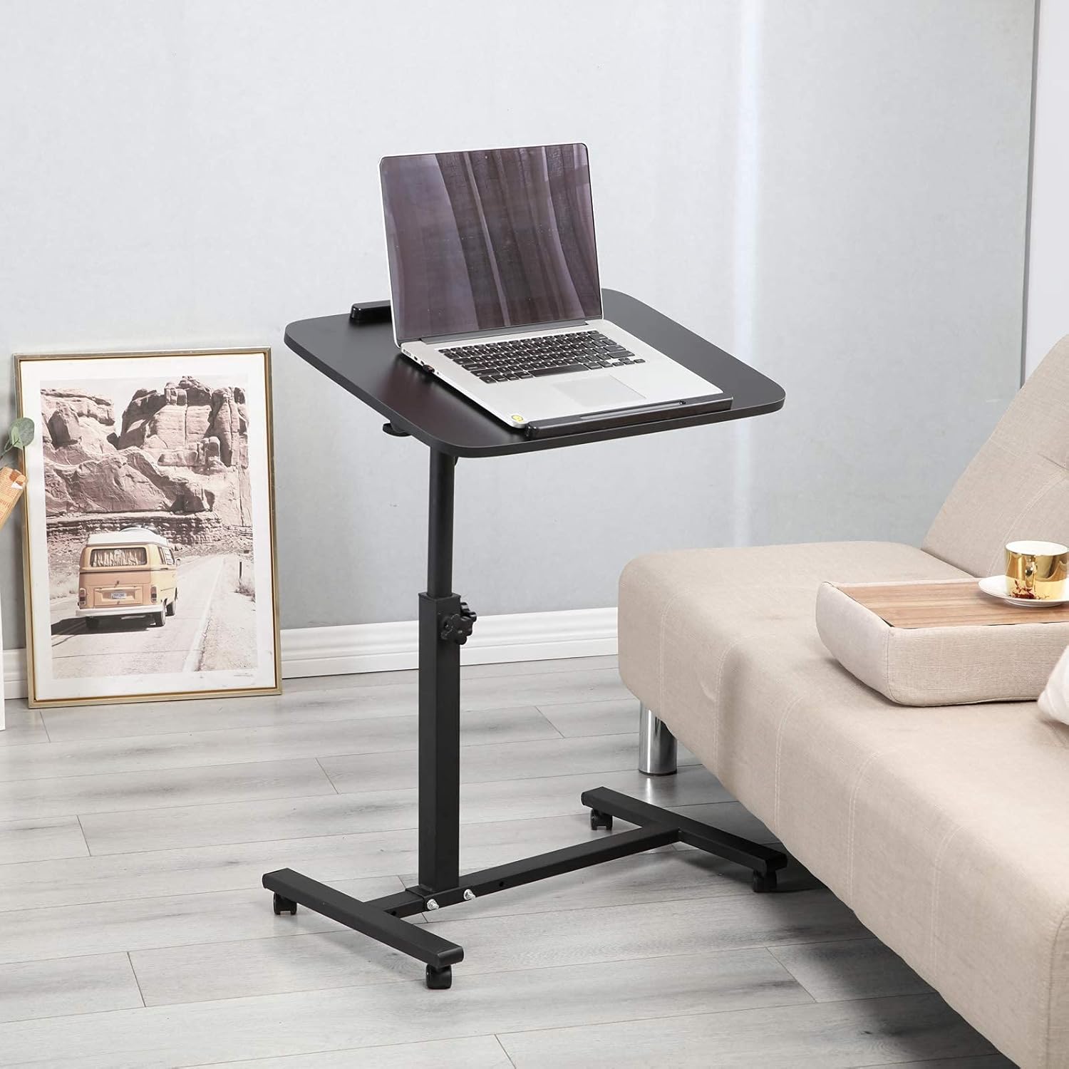 Adjustable Overbed Bedside Table with Wheels M23635