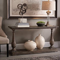 Smoked Barnwood Brown Wood Console Table Z21444
