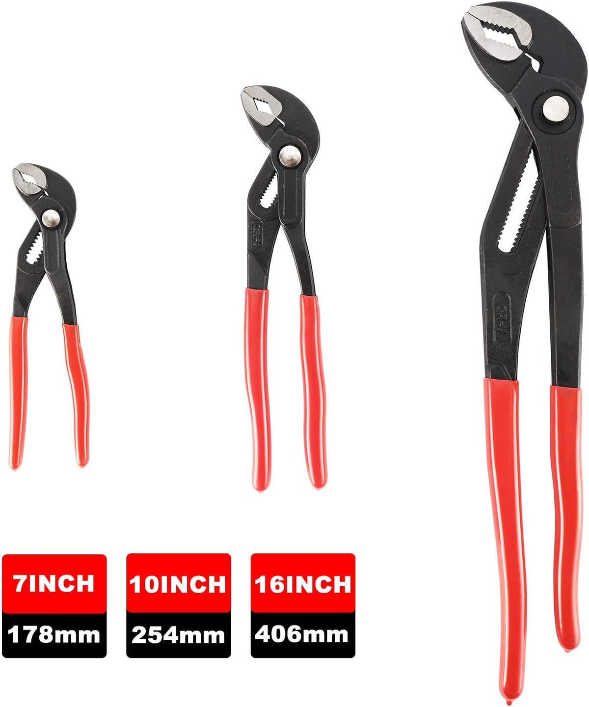 3PCS Water Pump Pliers Set 7Inch, 10Inch, 16Inch E213100
