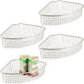Satin Metal Kitchen Cabinet Lazy Susan Organizer Basket, 4 Pack D862