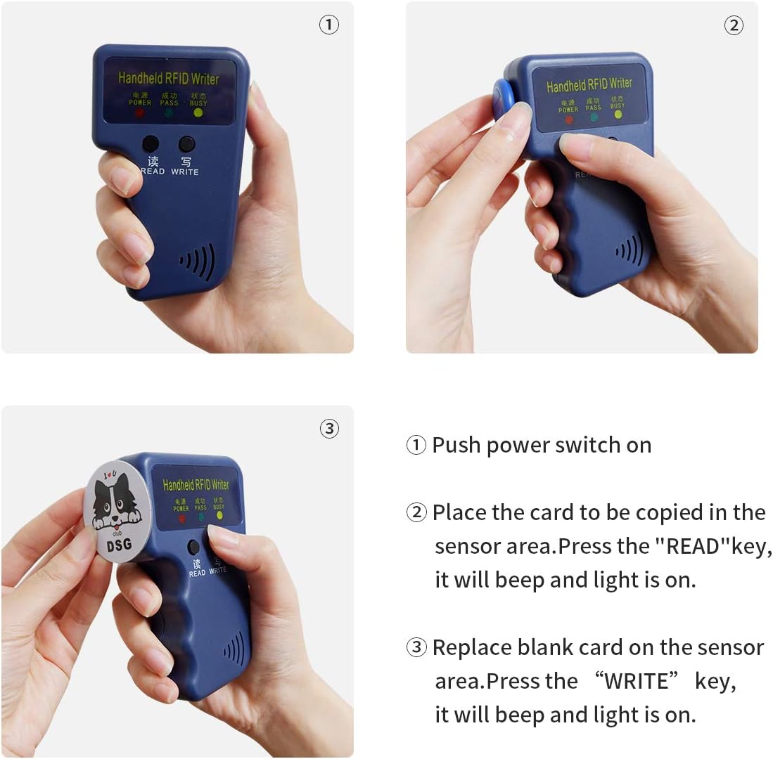 RFID 125KHz Card Reader Writer with EM4100 Chip Card, Key-fob 5pcs, Blank Card 5pcs K97335