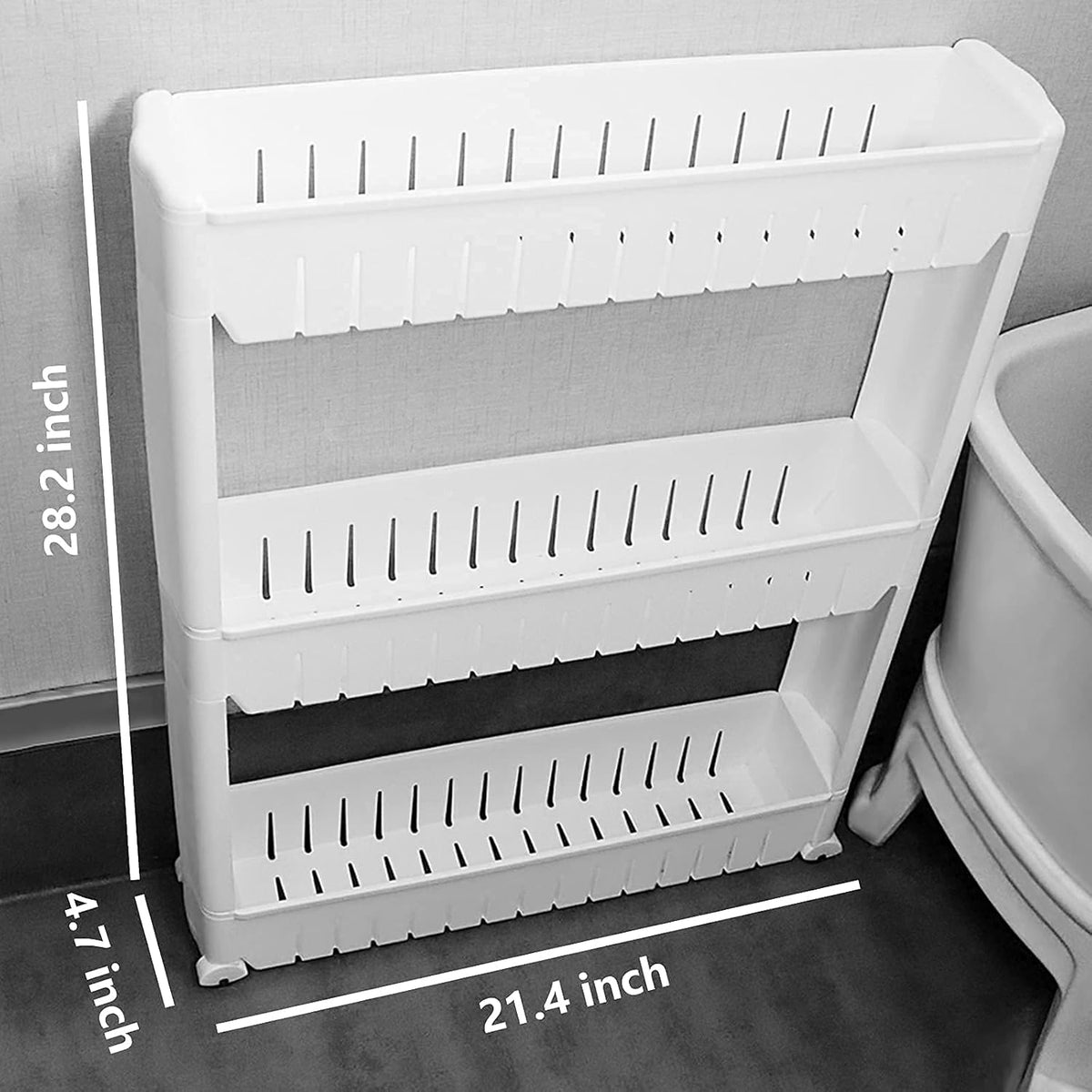 3 Tier Slim Rolling Storage Cart with Wheels C79087