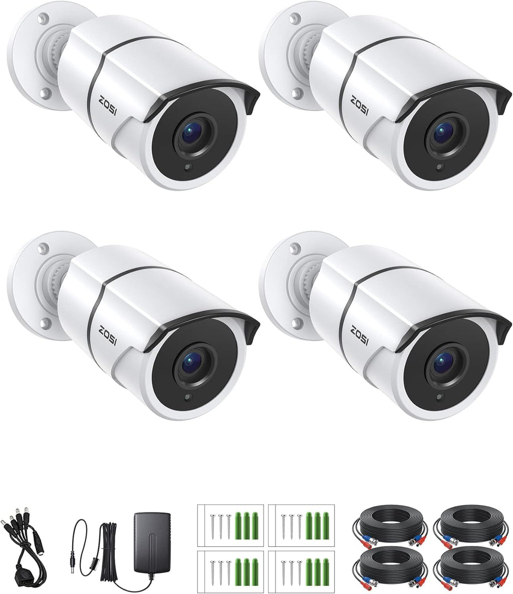4PACK 1080P HD TVI Security Cameras Waterproof CCTV Cameras W2007