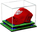 Clear Acrylic Baseball Cap Display Case with Navy Blue Risers U828139