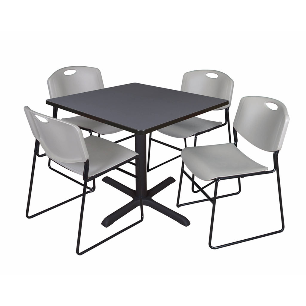 Square Breakroom Table with 4 Stack Chairs V7701