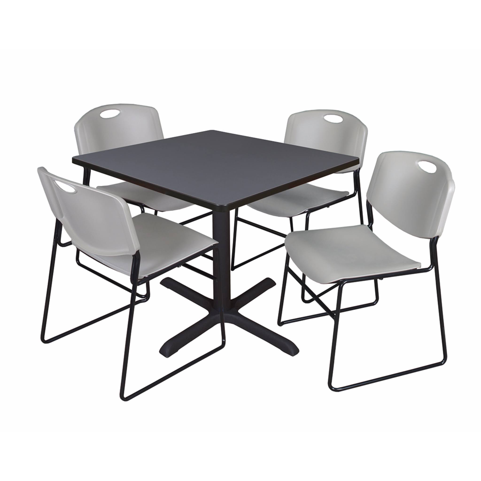 Square Breakroom Table with 4 Stack Chairs V7701
