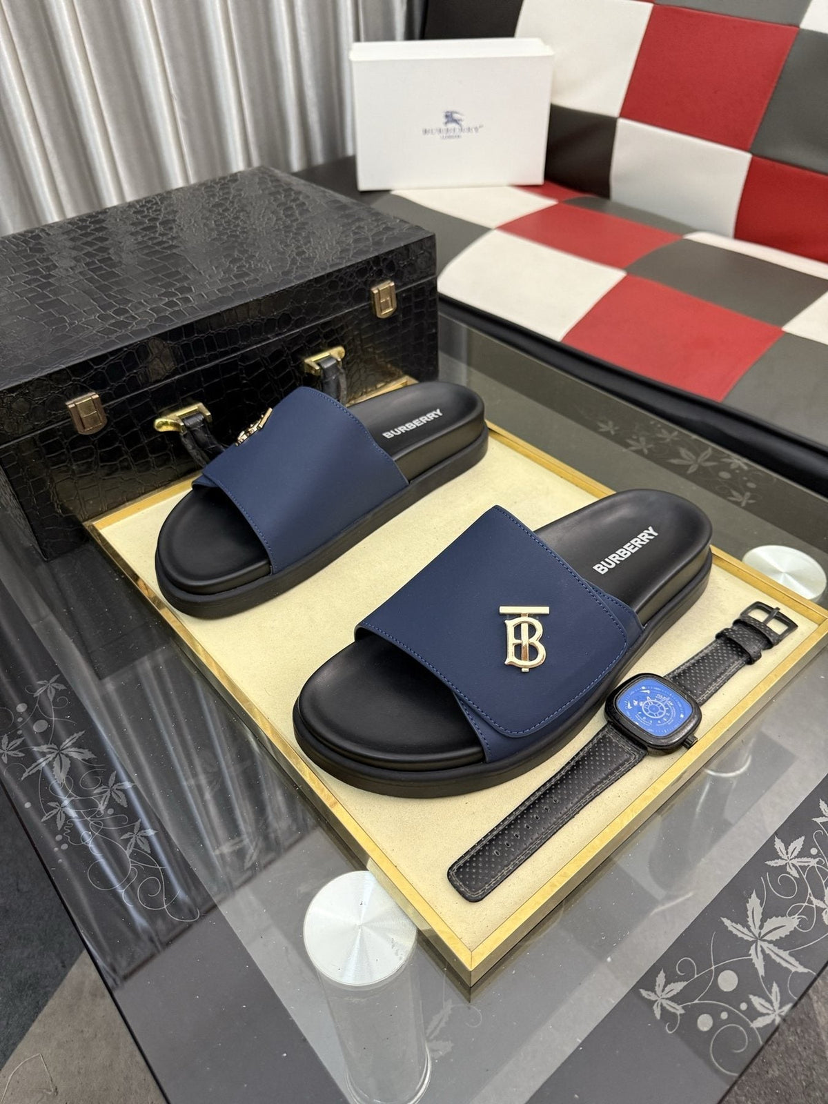 Burberry Monogram Slide Sandals